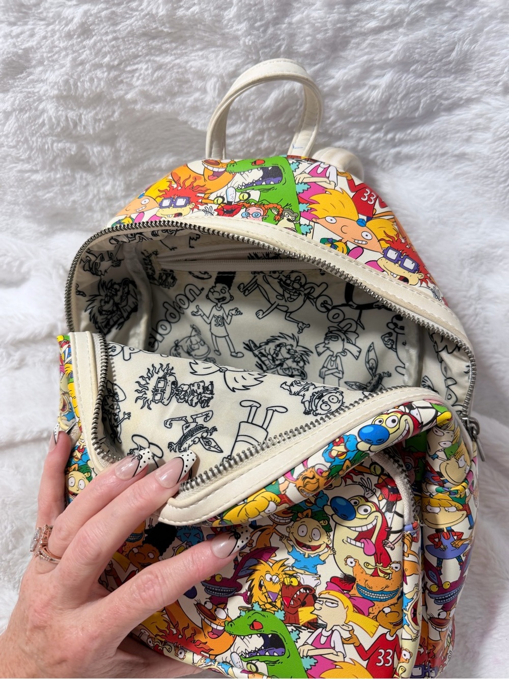 90’s Nickelodeon Nicktoons All-Over print Loungefly mini-backpack - Picture 3 of 7